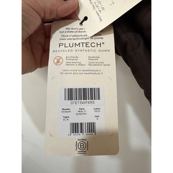 Save the Duck Dorothy Hooded Puffer Coat Ruby Red Size Large/XL NWT Form Fitting - Picture 10 of 16